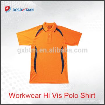 Hi-Vis segurança Polo Workwear manga curta camisa Top dois tons com padrão decorativo